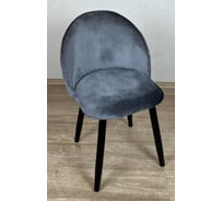 Стул Solarius со спинкой мягкий кухонный Мокка в детскую комнату, гостинную, деревянный бархатный велюр серый StulTesSerblack
