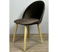 Стул Solarius Мокка со спинкой, мягкий, кухонный, в детскую комнату, гостинную, деревянный, бархатный велюр коричневый StulTesKor