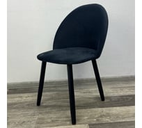 Стул Solarius Мокка с мягкой спинкой и сиденьем, деревянный, каркас, бархатная велюровая обивка, черный StulTesBlack