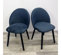 Стул Solarius Мокка с мягкой спинкой и сиденьем, деревянный, каркас, бархатная велюровая обивка, черный, 2 шт. StulTesBlack-2