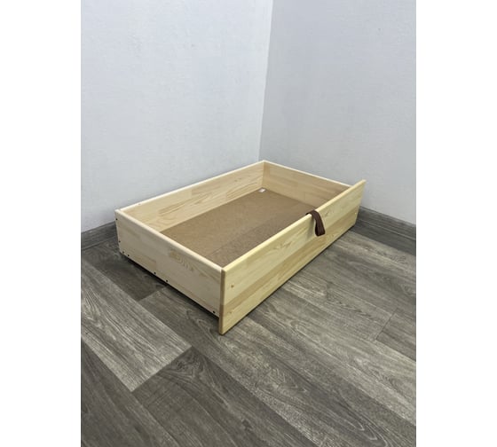 Ящик под кровать Solarius выкатной на колесиках для хранения вещей, 57x92,5x20,8 см, без шлифовки и покраски, 2 шт. (для кровати Классика-200) yashik2-net