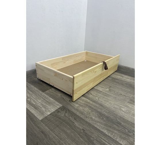 Ящик под кровать Solarius выкатной, на колесиках для хранения вещей, 57x92,5x20,8 см, без шлифовки и покраски (для кровати Классика-200) yashik1-net