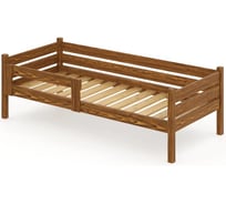 Односпальная кровать Solarius подростковая из массива сосны с реечным основанием, 180x90 см (габариты 190x100), цвет темного дуба det90-180temd