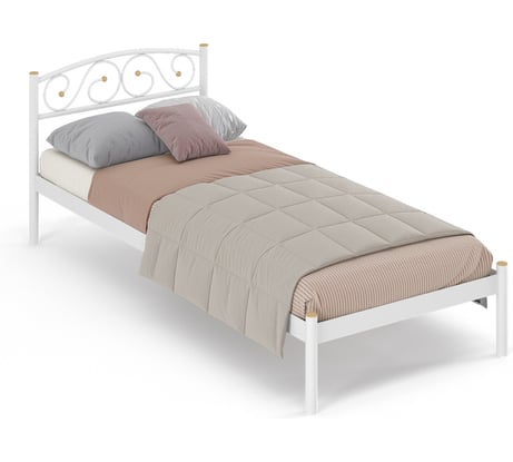 Кровать Дивометал Оптима 200x90 см, белый, металлическое основание 00-00001520