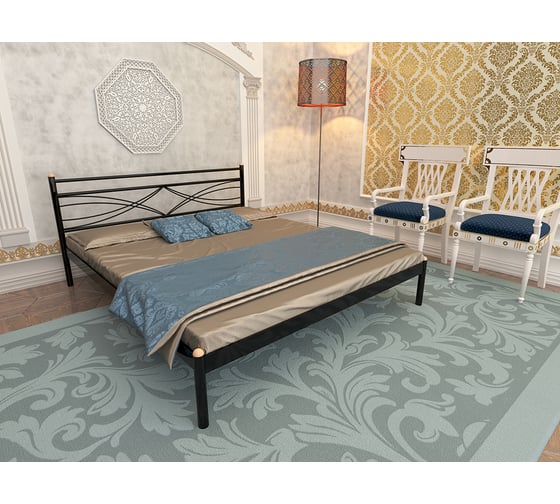 Кровать Дивометал Мираж 200x160 см, бордо, металлическое основание 00-00010974