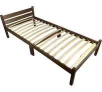 Односпальная кровать Solarius с ортопедическим основанием для взрослых из сосны 80x200 см, цвет темный дуб ortokompakt80temdub