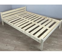 Кровать Solarius полутороспальная Классика из массива сосны со сплошным основанием, 200x120 см (габариты 210x130), без покраски kr120-full