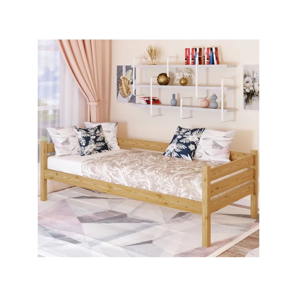 Односпальная тахта Solarius из массива сосны с реечным основанием ...