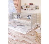 Односпальная тахта Solarius из массива сосны с ортопедическим основанием и высокими бортиками, 80x190 см (габариты 90x200), цвет платины tahta-spin80-190plat-orto