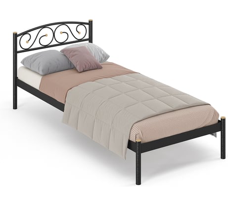 Кровать Дивометал Оптима 200x90 см, черный, металлическое основание 00-00001541