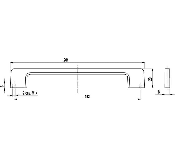 Ручка-скоба Слорос FS-108 192 (чм) (2в), черный матовый FS-108 192 (чм) 2в х