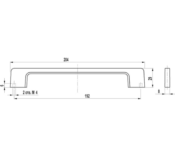 Ручка-скоба Слорос FS-108 192 Cr (хм) (2в), хром матовый FS-108 192 Cr (хм) 2в х