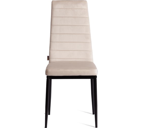 Комплект стульев TetChair Easy (mod. JSC02-1) 2 шт., металл, флок, 41x52x96 см, beige (молочный) HLR2 / черный 24603