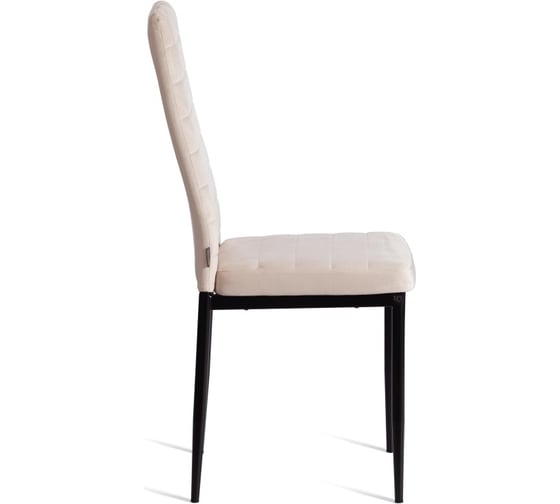 Комплект стульев TetChair Easy (mod. JSC02-1) 2 шт., металл, флок, 41x52x96 см, beige (молочный) HLR2 / черный 24603