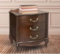 Тумбочка прикроватная WISSAR Джульетта 3 ящика, орех 3472