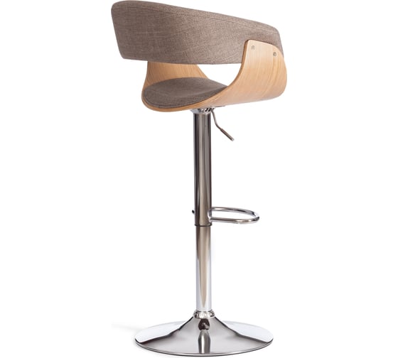 Барный стул TetChair VIMTA mod.4021S металл/дерево/ткань, 60x51x91.5-112.5 см, бежевый/натур./хром, Aimcasa 5 21829