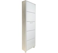 Обувница IRONNORI ЛАЙТ 5 МП Выбеленное дерево/Стекло белое 102000