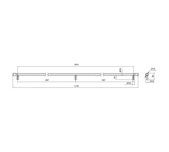 Ручка-скоба CITTERIO GIULIO 1074 мм, отделка черный матовый 8.1149.1074.0252-0252