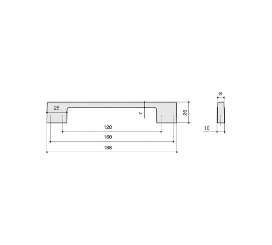 Ручка-скоба CITTERIO GIULIO 160-128 мм, отделка черный матовый 8.1012.160128.0252