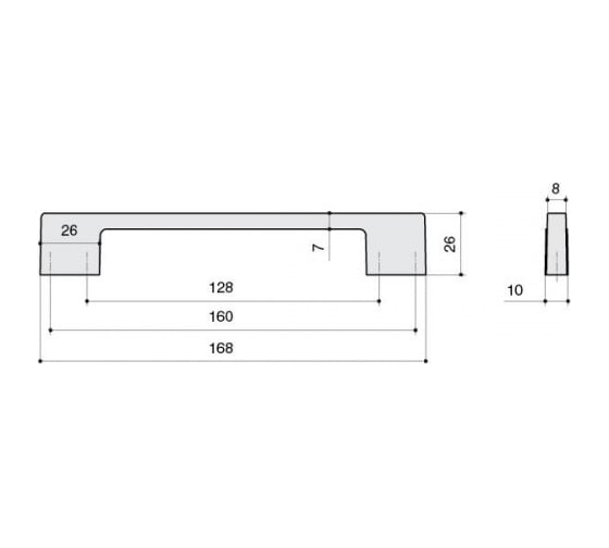 Ручка-скоба CITTERIO GIULIO 160-128 мм, отделка золото матовое 8.1012.160128.0903