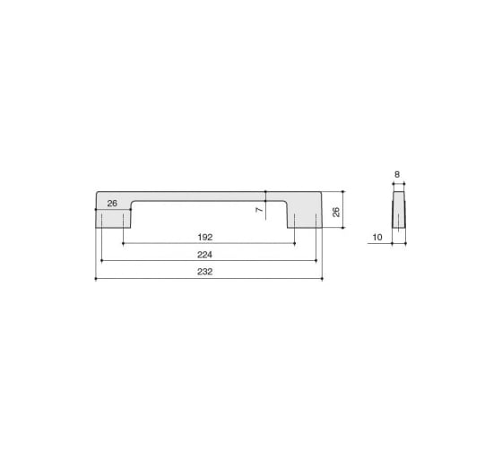 Ручка-скоба CITTERIO GIULIO 224-192 мм, отделка никель матовый 8.1012.224192.30