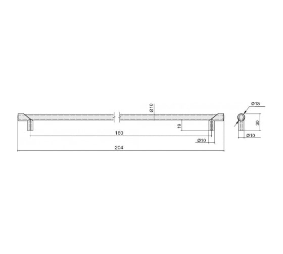 Ручка-скоба CITTERIO GIULIO 160 мм, отделка темно-серая 8.1149.0160.0238-0238