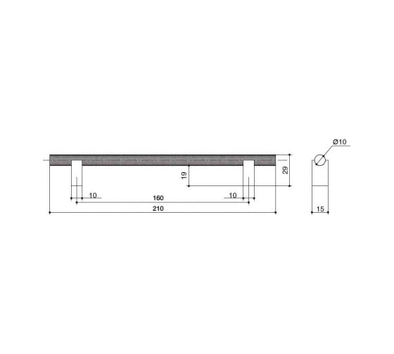 Ручка-скоба CITTERIO GIULIO 160 мм, отделка золото матовое 8.1168.0160.0903-0903