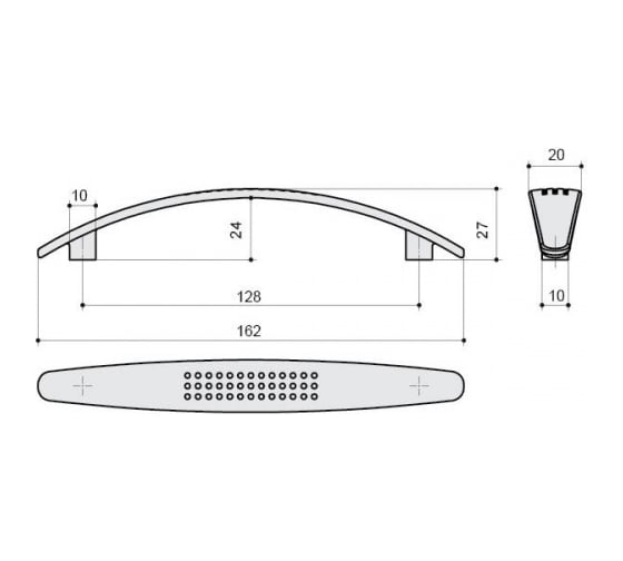 Ручка-скоба CITTERIO GIULIO 128 мм, отделка никель матовый 8.969.0128.30