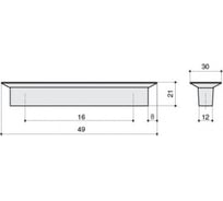 Ручка-кнопка CITTERIO GIULIO 16 мм, отделка транспарент матовый + синий 8.1069.0016.94-0473