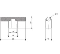 Ручка-кнопка CITTERIO GIULIO 16 мм, отделка черный матовый 8.1170.0016.0252-0252