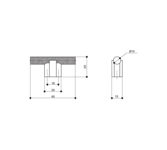 Ручка-кнопка CITTERIO GIULIO 16 мм, отделка черный матовый 8.1170.0016.0252-0252 1