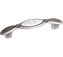 Ручка-скоба CITTERIO GIULIO 96 мм, отделка серебро античное + вставка 9.1350.0096.17N-118
