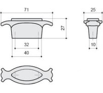 Ручка-кнопка CITTERIO GIULIO 32мм, отделка серебро античное + вставка 10.825.B17N-115