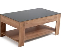 Стол журнальный Мебелик BeautyStyle 26 дуб крафт золотой/стекло черное 9384