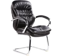 Конференц-кресло Easy Chair 515 черное, кожа, металл хромированный 322951