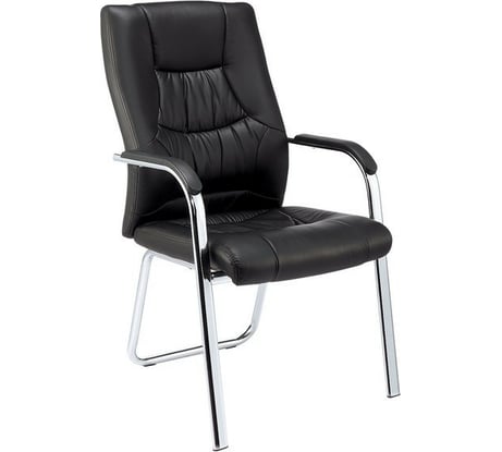 Конференц-кресло Easy Chair 807 черное, искусственная кожа, металл хромированный 478410
