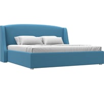 Интерьерная кровать Лига диванов Лотос 200 рогожка Амур голубой 123627