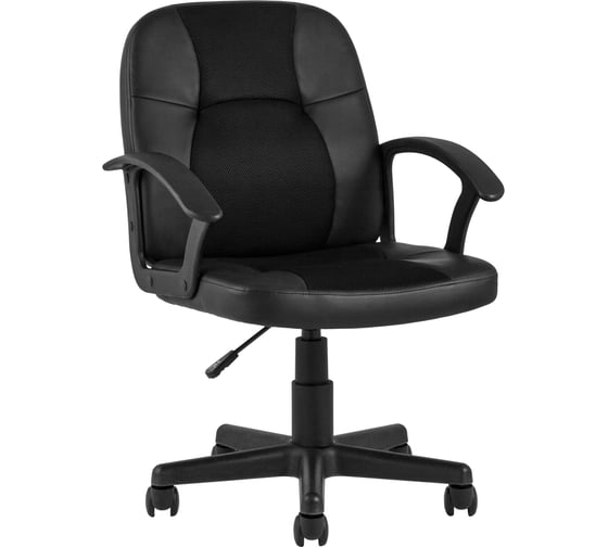 Компьютерное кресло Стул Груп TopChairs Comfort, экокожа+сетка, черное D-436 PU black
