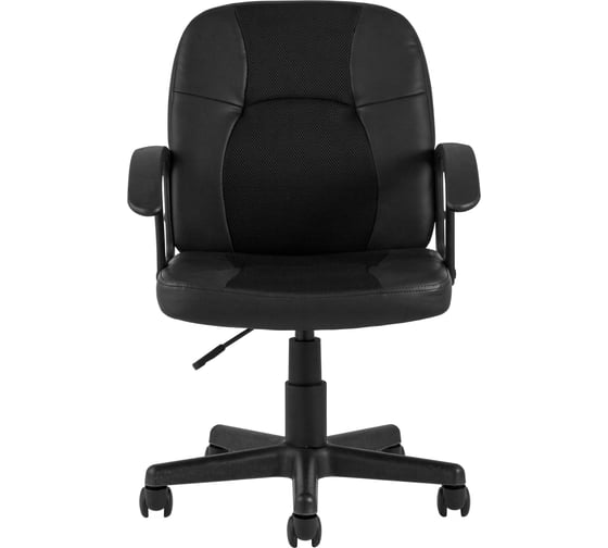 Компьютерное кресло Стул Груп TopChairs Comfort, экокожа+сетка, черное D-436 PU black