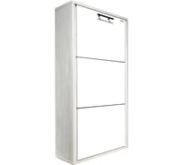 Обувница IRONNORI ЛАЙТ 3 МП Выбеленное дерево/Стекло белое 101993