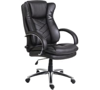 Кресло для руководителя Easy Chair 541 TL черное, натуральная кожа с компаньоном, металл 342974