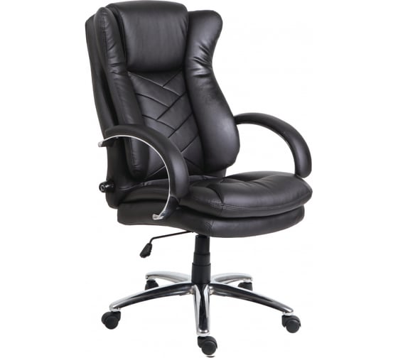 Кресло для руководителя Easy Chair 541 TL черное, натуральная кожа с компаньоном, металл 342974
