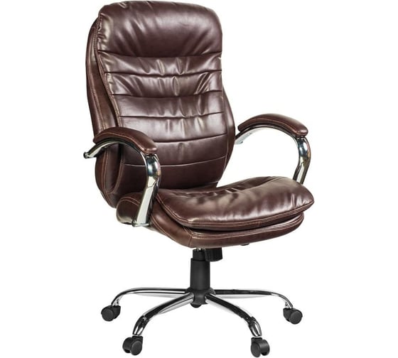 Кресло для руководителя Easy Chair 515 RT темно-коричневое, кожа, металл 299462