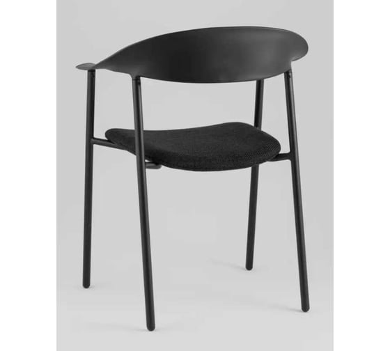 Стул для кухни обеденный Стул Груп Eila, с подушкой, пластик черный PC018-C black