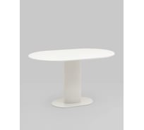 Стол для кухни обеденный овальный Стул Груп Mystery 130х80, белый, МДФ T-015 custard top