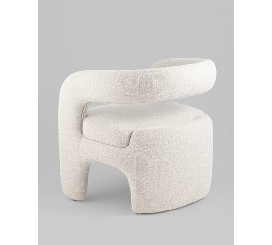 Кресло лаунж Стул Груп Стул Груп Bones, букле, жемчужный FDC5014 PEARL