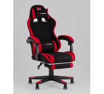 Компьютерное игровое кресло Стул Груп TopChairs Prophet с оттоманкой, ткань, черно-красный GF-8086 TT701+TT703