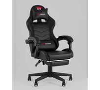 Компьютерное игровое кресло Стул Груп TopChairs Prophet с оттоманкой, черный GF-8086 black