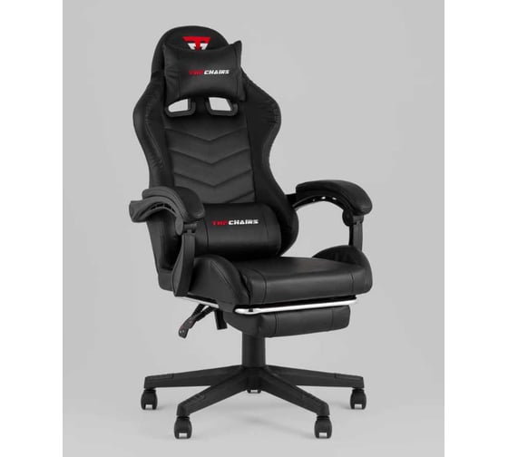 Компьютерное игровое кресло Стул Груп TopChairs Prophet с оттоманкой, черный GF-8086 black