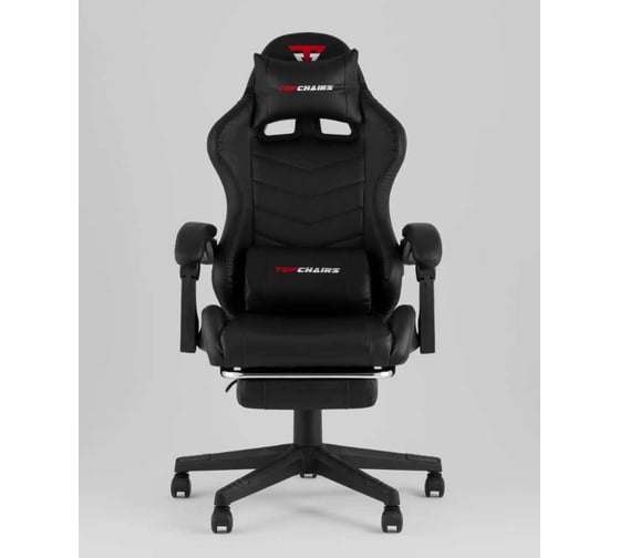 Компьютерное игровое кресло Стул Груп TopChairs Prophet с оттоманкой, черный GF-8086 black
